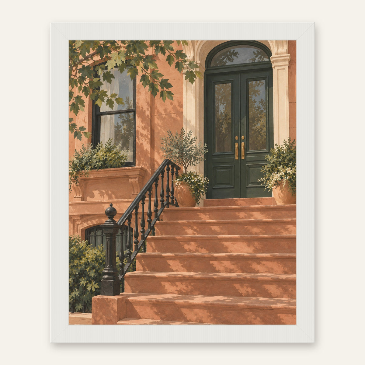 Brooklyn Steps — white frame, digital preview