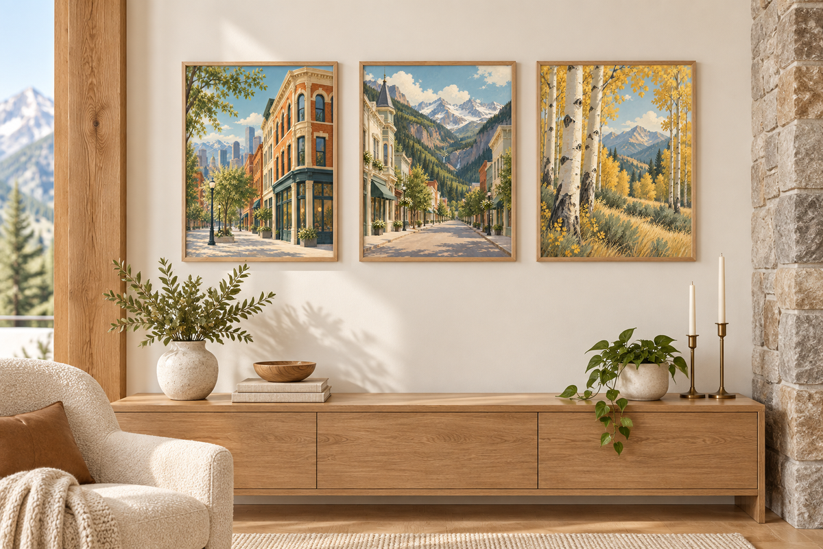Colorado set of three room mockup