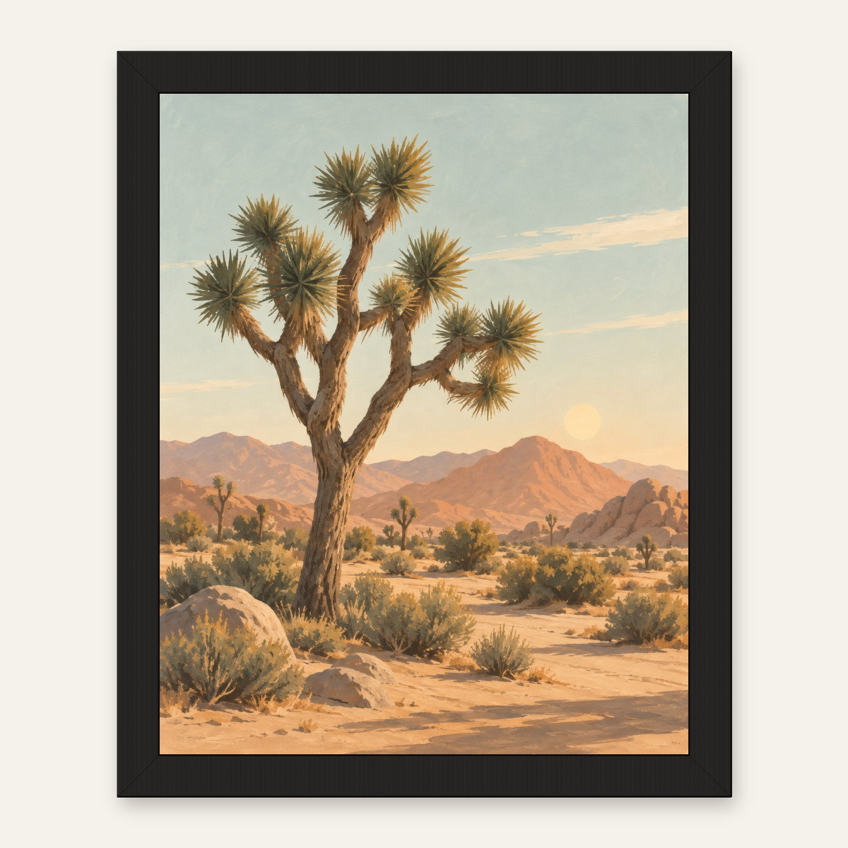 desert light artwork in a black frame — digital preview