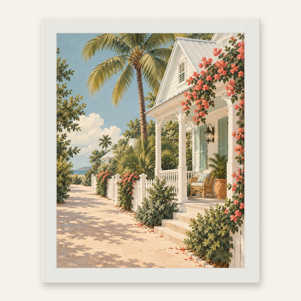 Key West Calm — white frame, digital preview