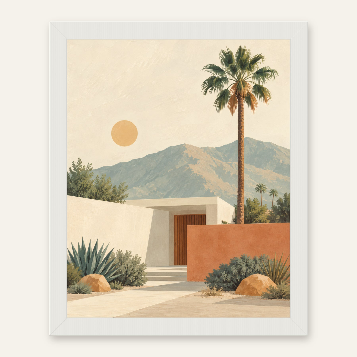 palm springs artwork in a white frame — digital preview