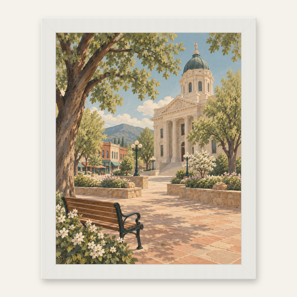 Prescott Quiet — white frame, digital preview