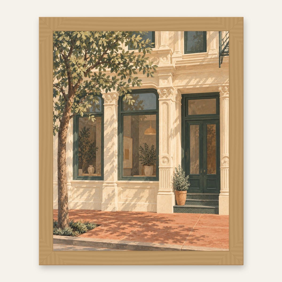 SoHo Sunlight — natural oak frame, digital preview