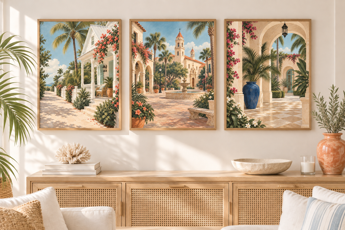 Florida set of three room mockup