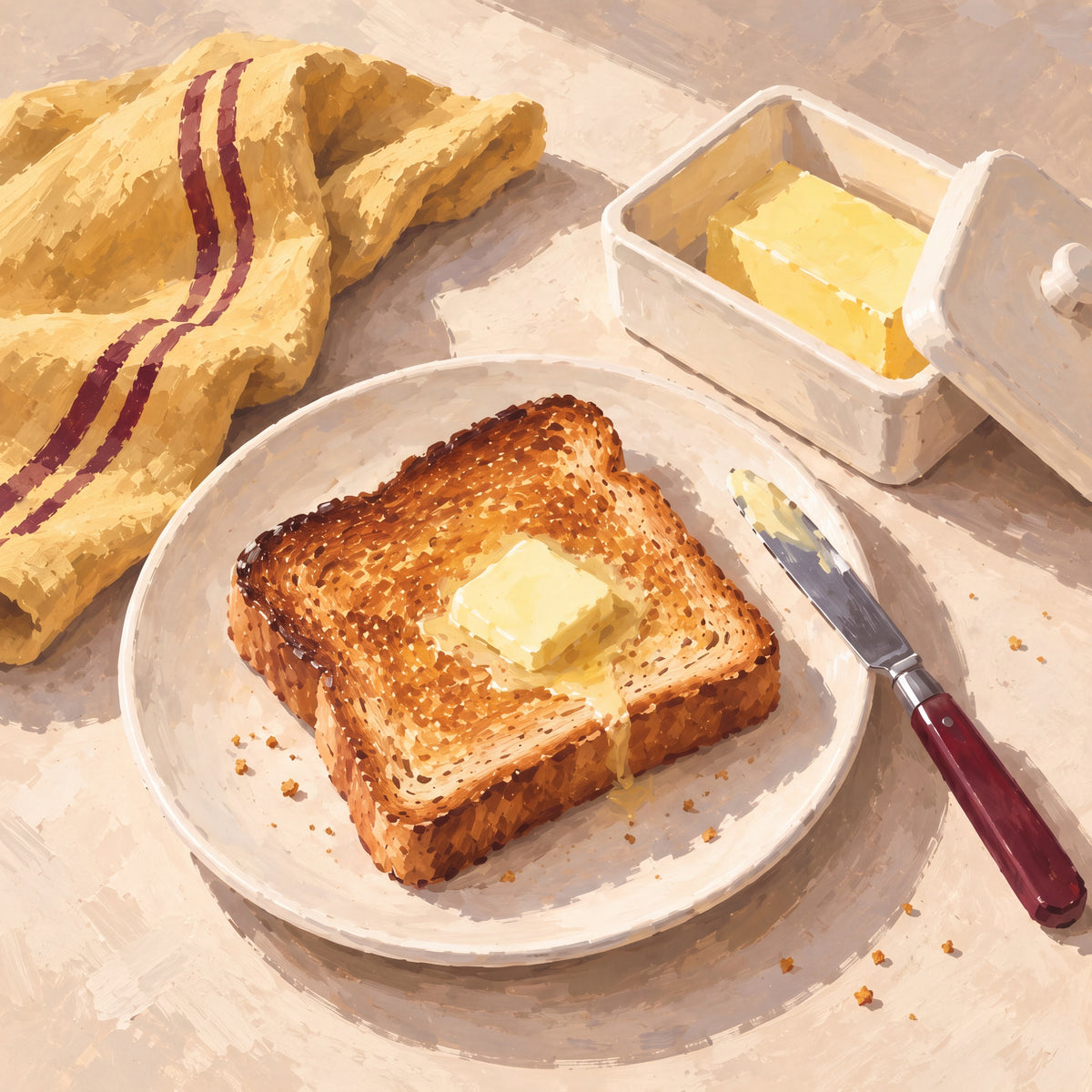 Warm Toast — natural oak floating frame