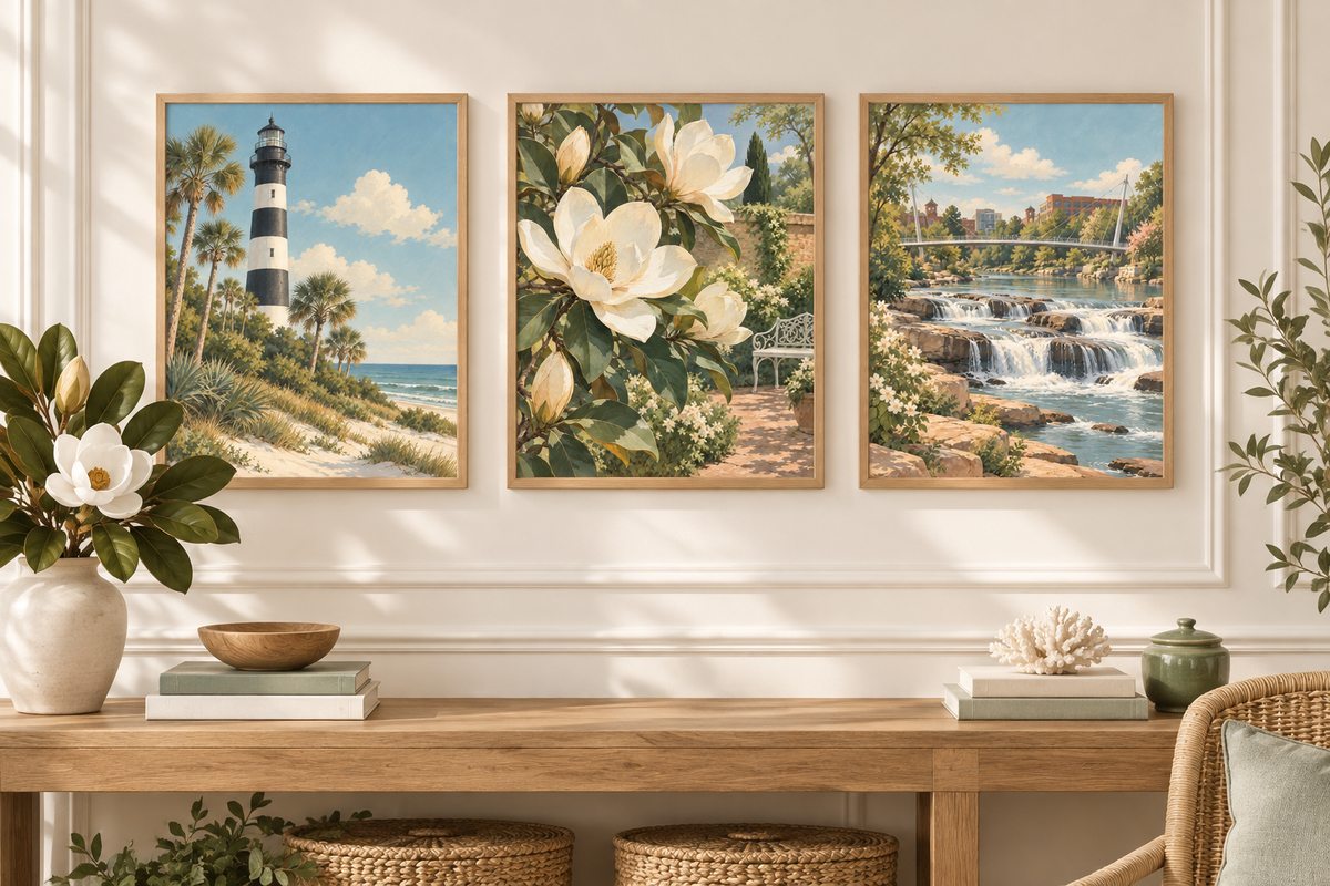 South Carolina set of three room mockup