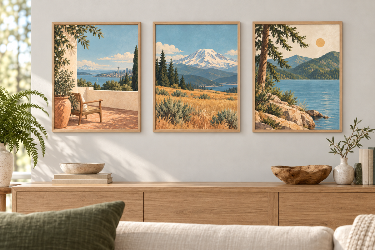 Washington set of three room mockup