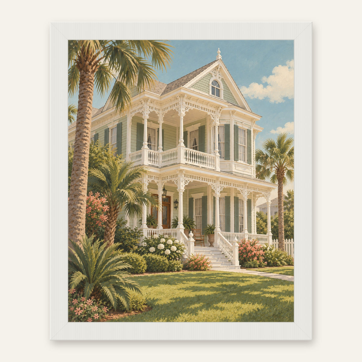 Galveston Veranda — white frame, digital preview
