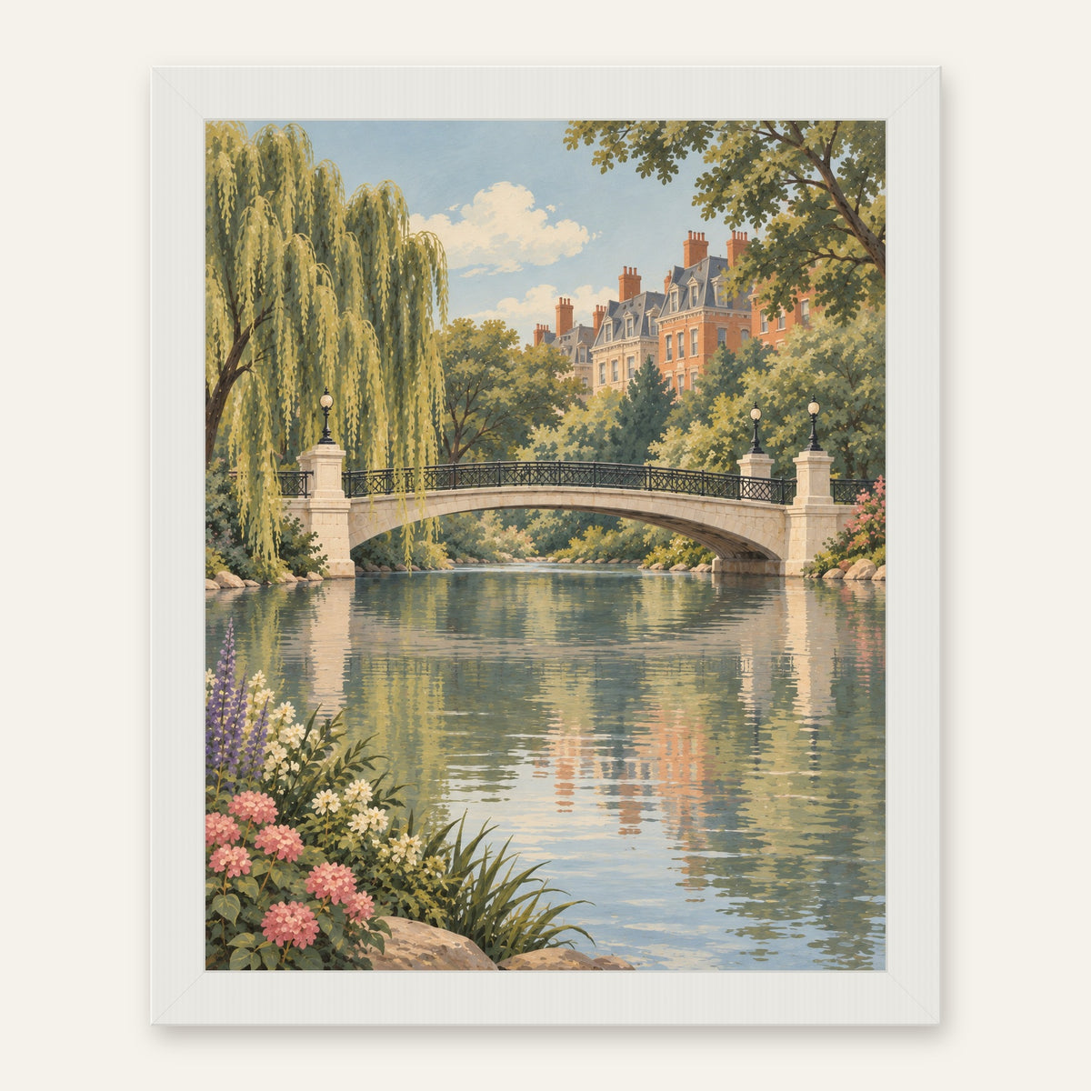 Garden Reflections — white frame, digital preview