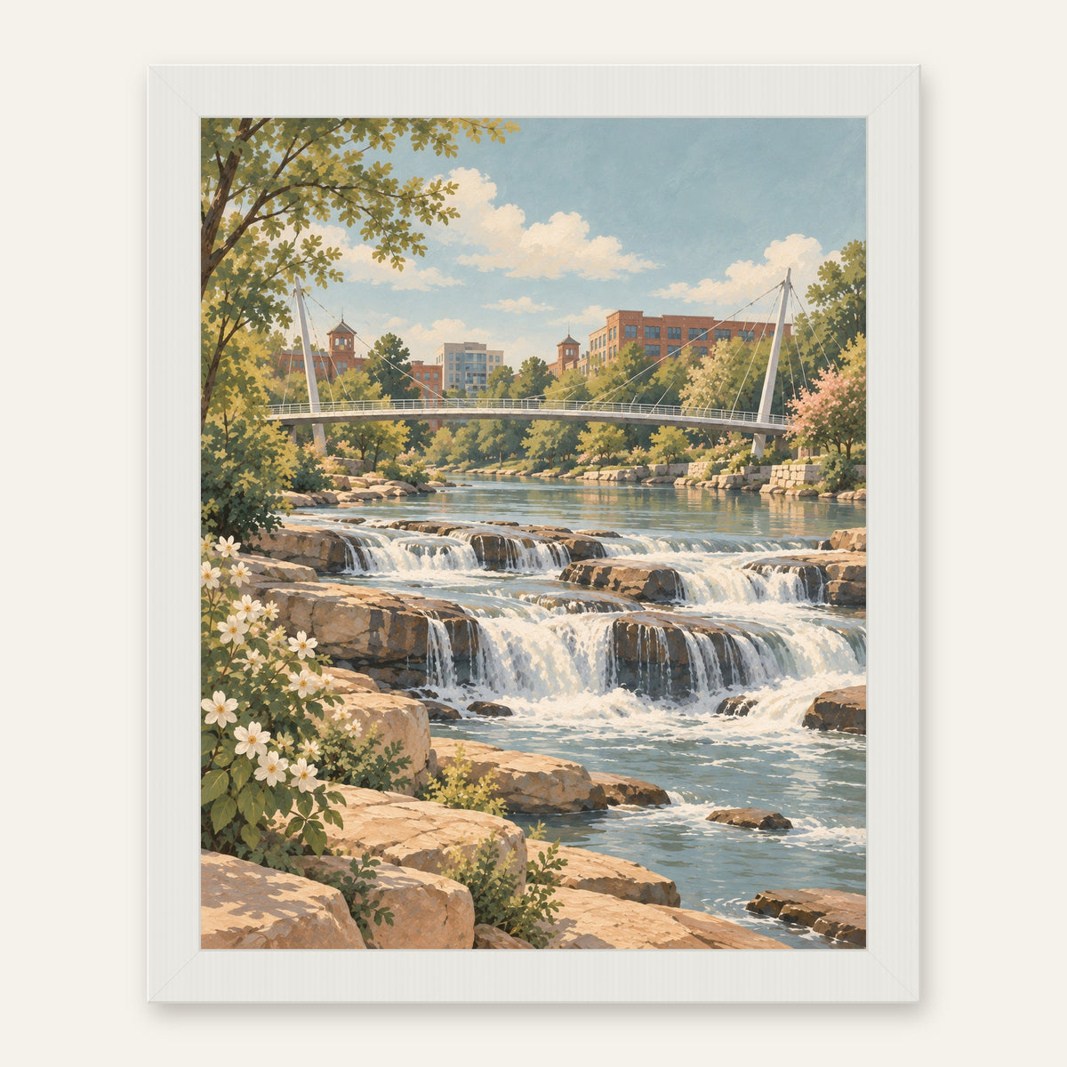 Greenville Morning — white frame, digital preview