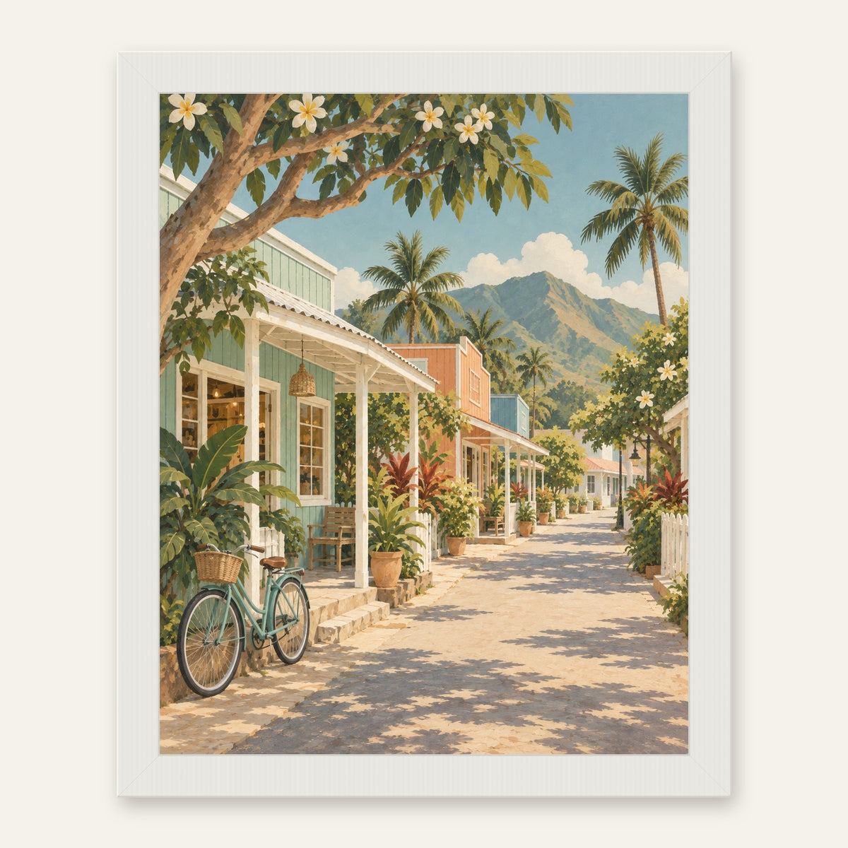 Haleiwa Quiet — white frame, digital preview