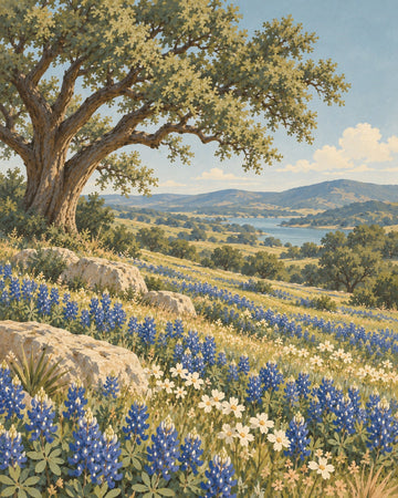 Hill Country Blue — Texas wall art