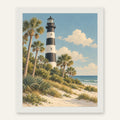 Hunting Island Light — white frame, digital preview