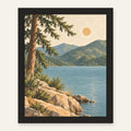 Lake Crescent Calm — black frame, digital preview