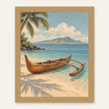 Outrigger Rest — natural oak frame, digital preview