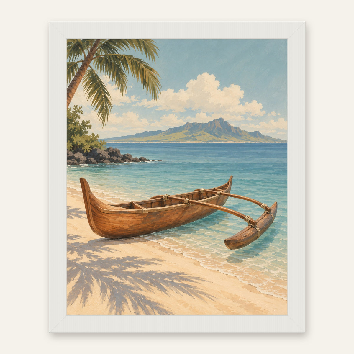 Outrigger Rest — white frame, digital preview
