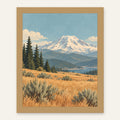 Rainier Still — natural oak frame, digital preview