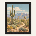 Saguaro Still — black frame, digital preview