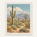 Saguaro Still — white frame, digital preview