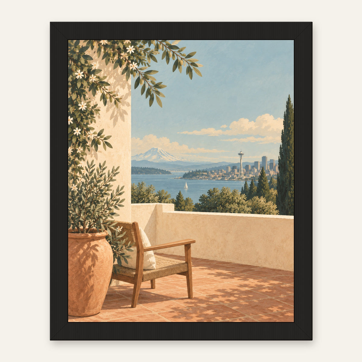 Seattle Terrace — black frame, digital preview