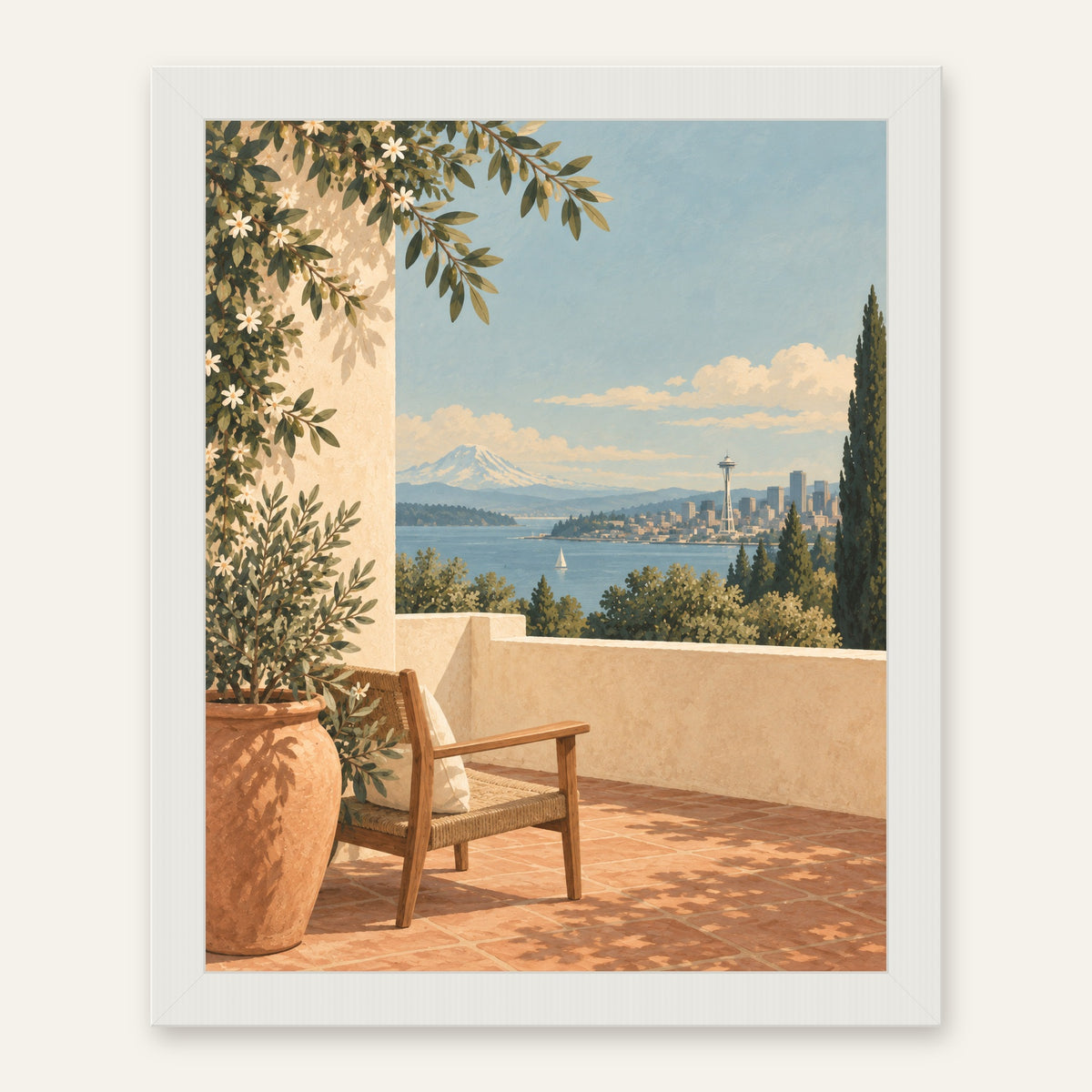 Seattle Terrace — white frame, digital preview