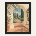 sunlit arch artwork in a black frame — digital preview