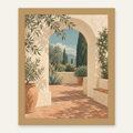sunlit arch artwork in a natural oak frame — digital preview